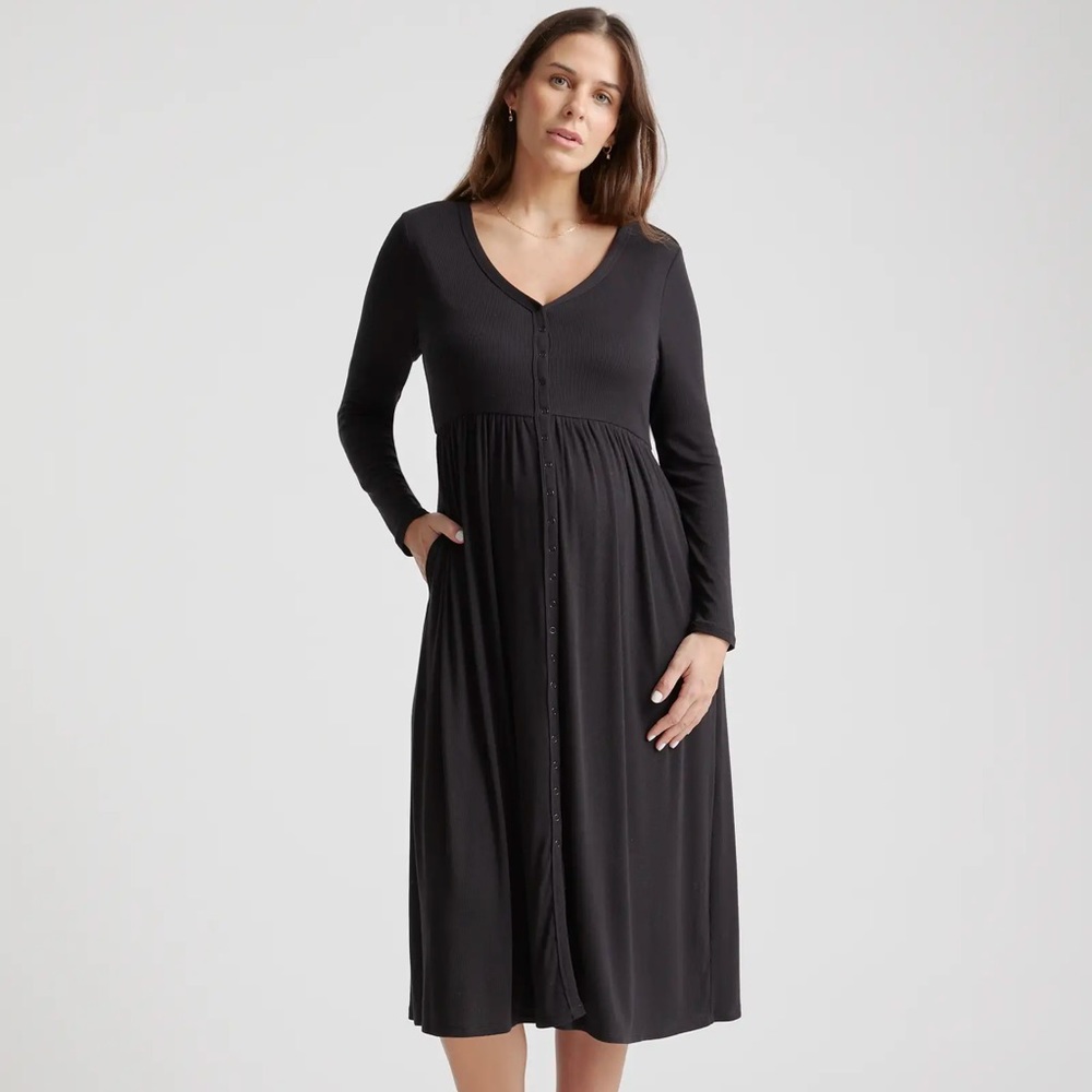 New- Quince Maternity & Nursing button front dress